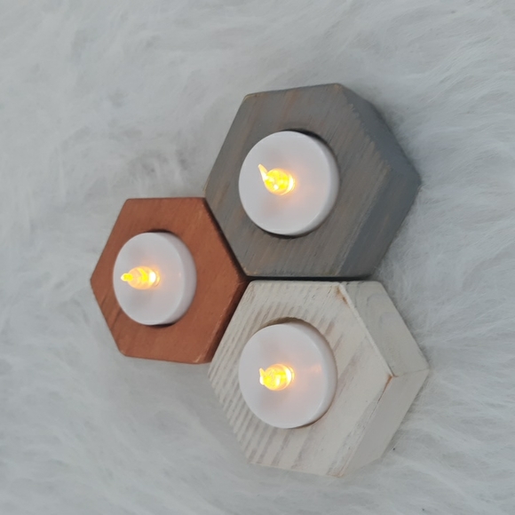 Rustic LED Candle Set - Picture 2 of 3